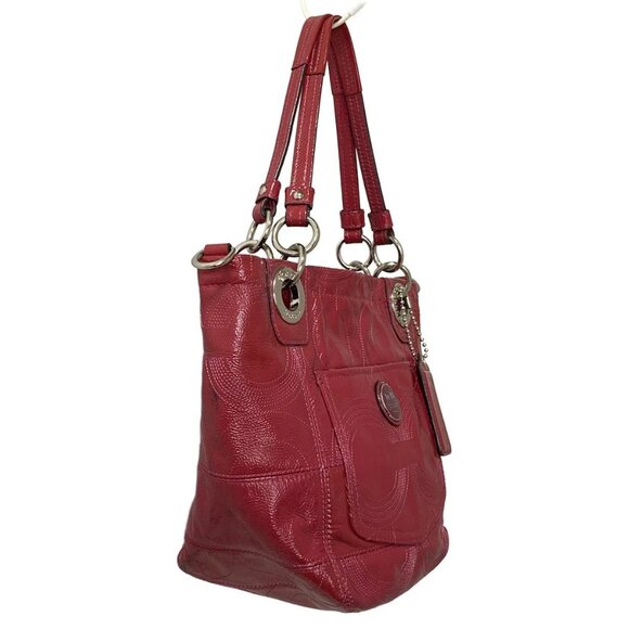 Auth COACH Alex Stitched Patent Small 14418 Pink Patent Leather - Shoulder Bag - Picture 4 of 8